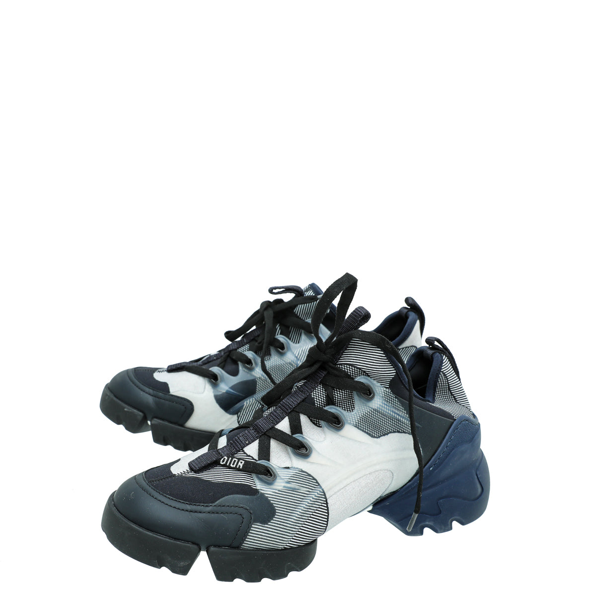 Dior Shoe Christian D-Connect Neoprene Technical Fabric Sneaker 38 Blue Navy Shoes