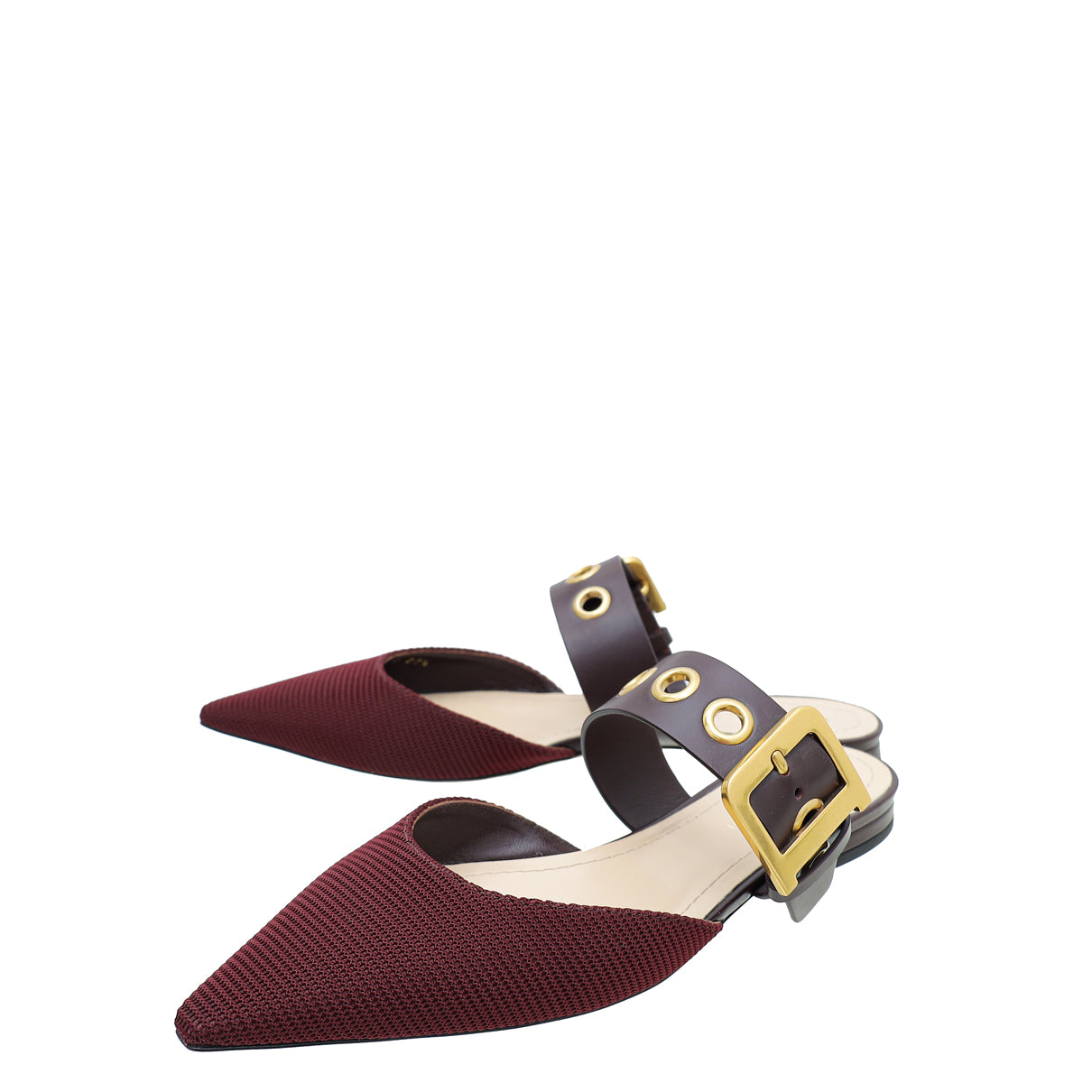 Dior Shoe Christian Burgundy D- Flat Mule 37.5 Shoes
