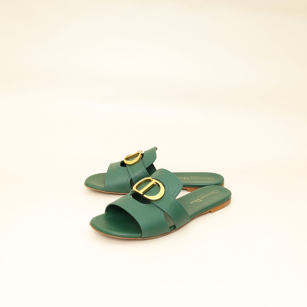 Dior Shoe Christian Leaf 30 Montaigne Slide Sandal 36 Green Shoes