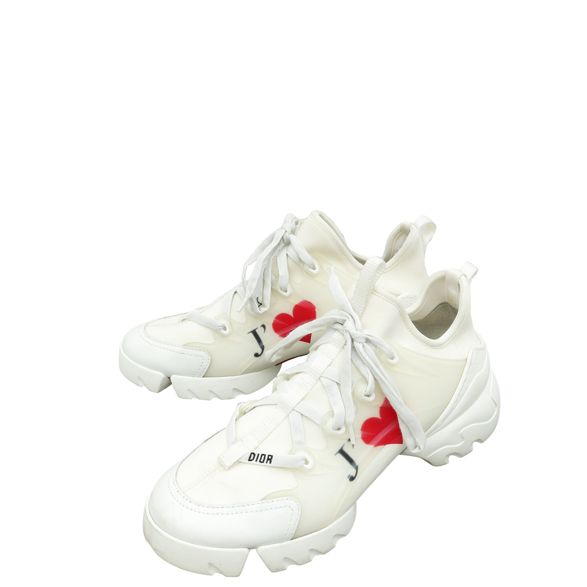 Dior Shoe Christian Bicolor Je T'aime Chunky Print D-connect Shoes