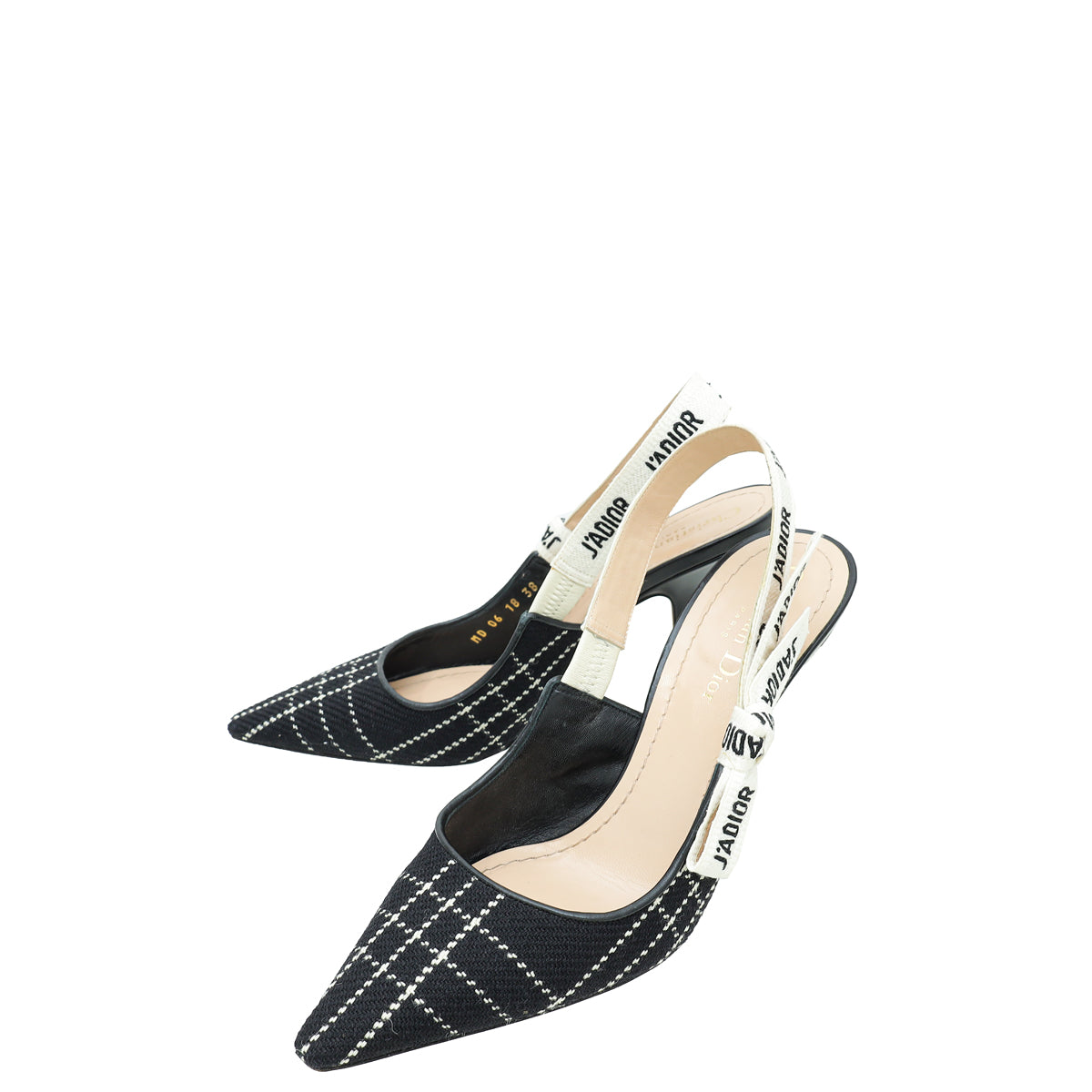 Dior Sling Bag Christian Bicolor Fabric J'A Heeled Slingback Shoes