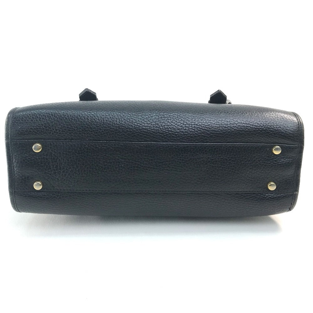 X Metal Chain Lock Women Leather Black Travel Bag