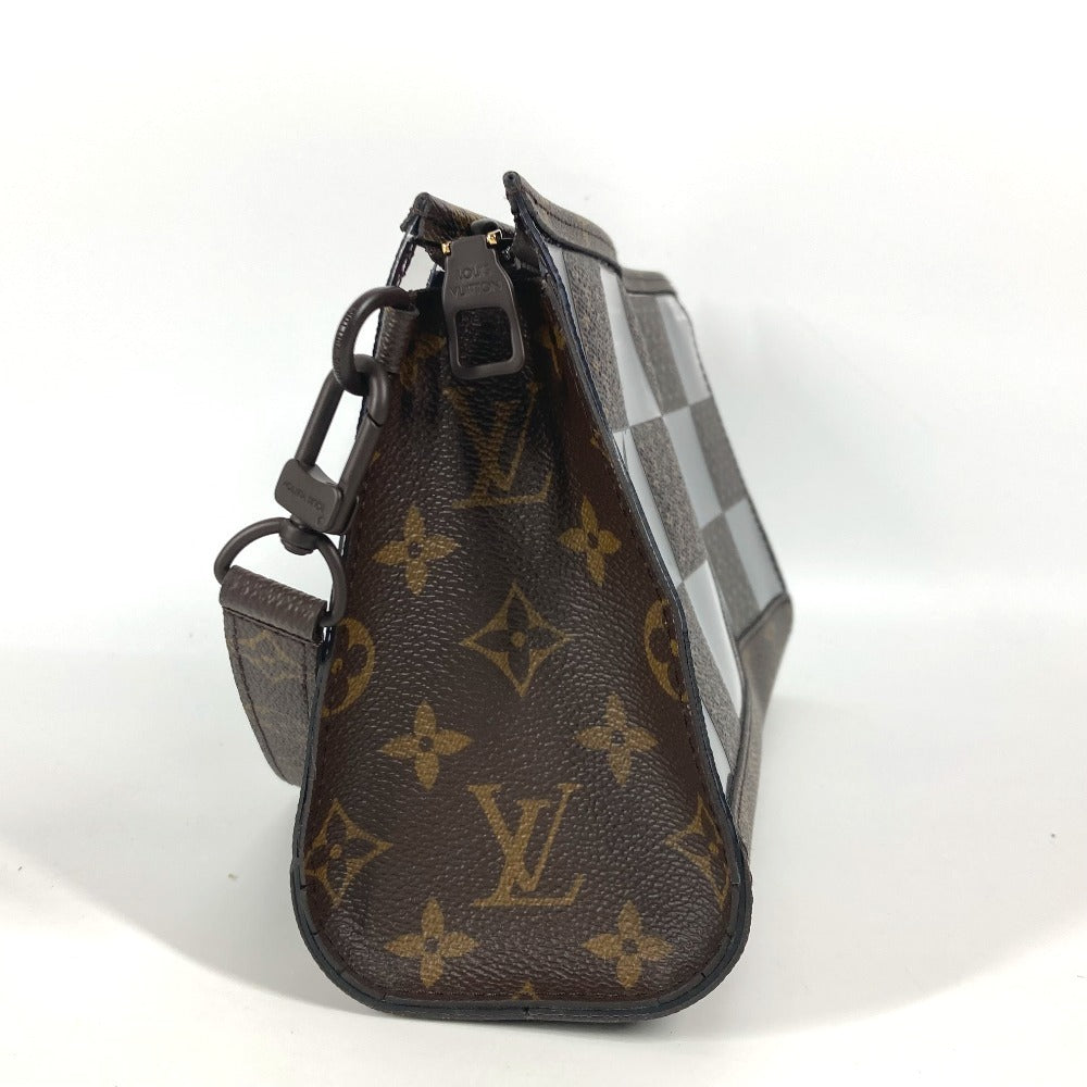 Louis Vuitton M81588 Plastics Chess Damier stand Monogram Canvas Brown Clutch Bag