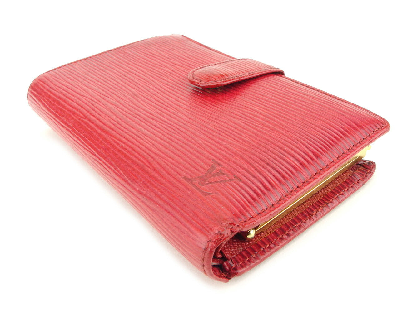 Louis Vuitton Bifold M63247 Portonevie Vienova Red Wallet Case