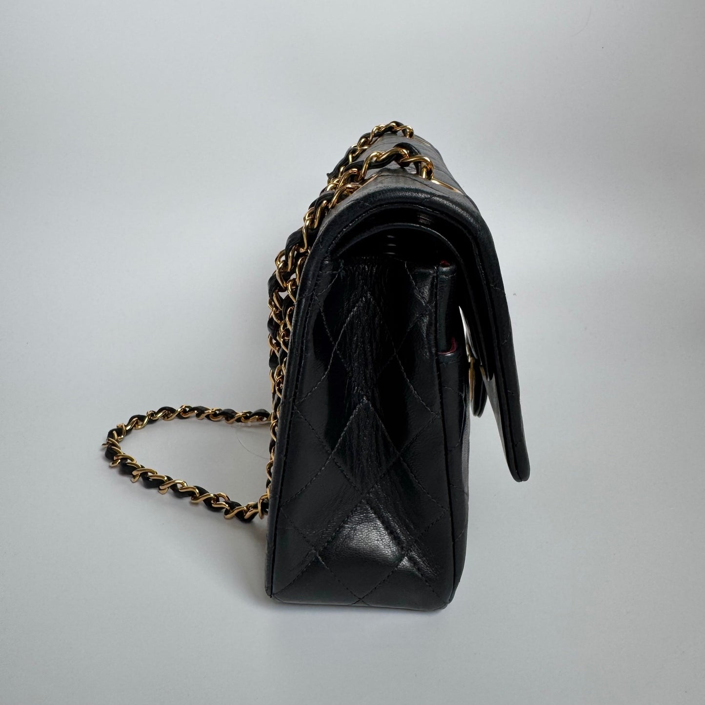 Chanel Classic Flap Lambskin 24k Hardware Black Gold Leather Handbag Hardware 4