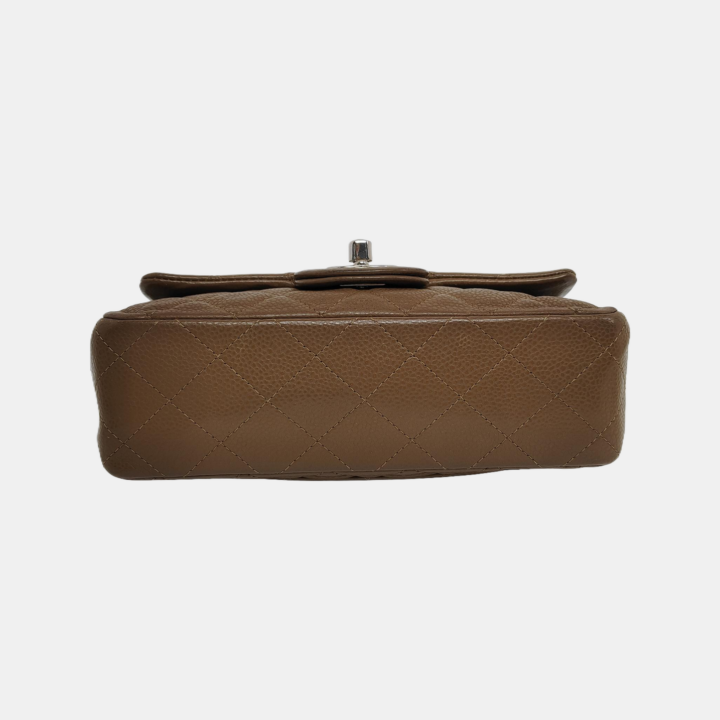 Chanel Classic Flap Rectangular Caviar Brown Leather Mini Bag