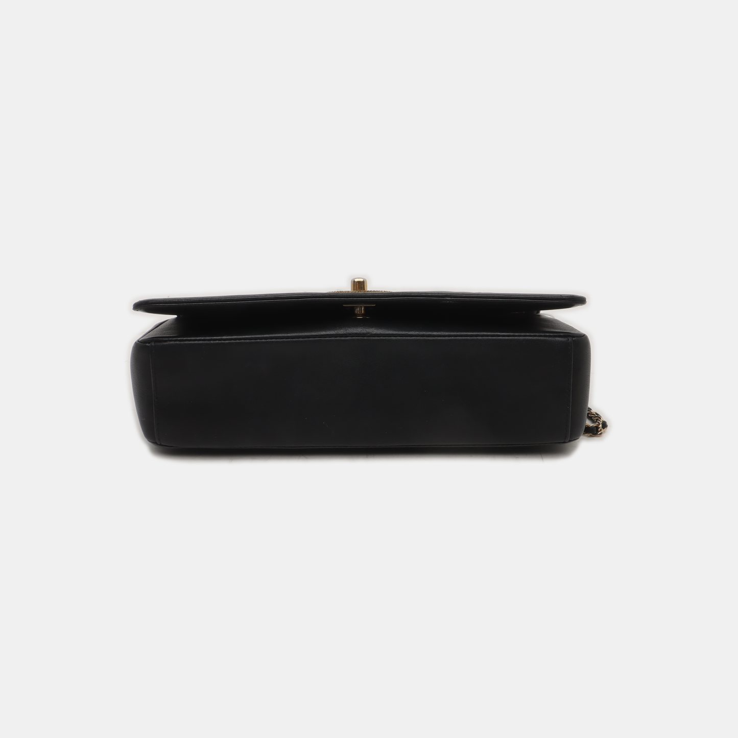 Chanel Single Flap Chevron Quilted Lambskin Black Leather Handbag