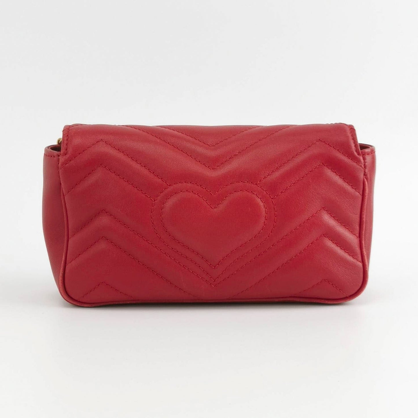 Gucci Marmont Super Leather Red Mini Flap Travel Bag