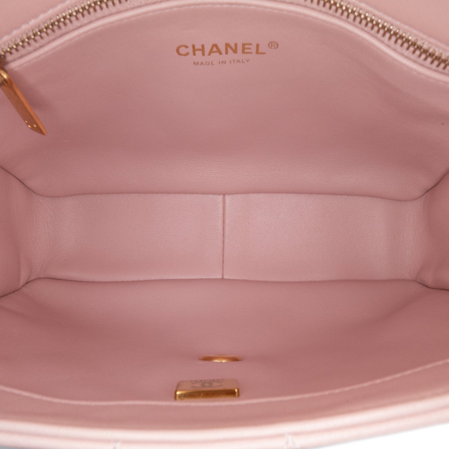 Pink Chanel CC Quilted Lambskin Embellished Chain Flap Crossbody Bag