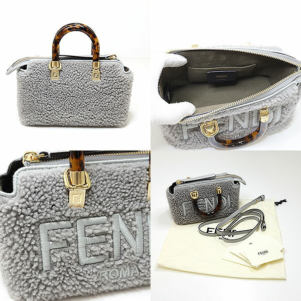 Fendi Handbag 8Bs067 By The Way Leather Gray Mini Travel Bag