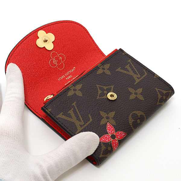 Louis Vuitton Bifold M12220 Portomone Rosary Monogram Canvas Brown Wallet Case