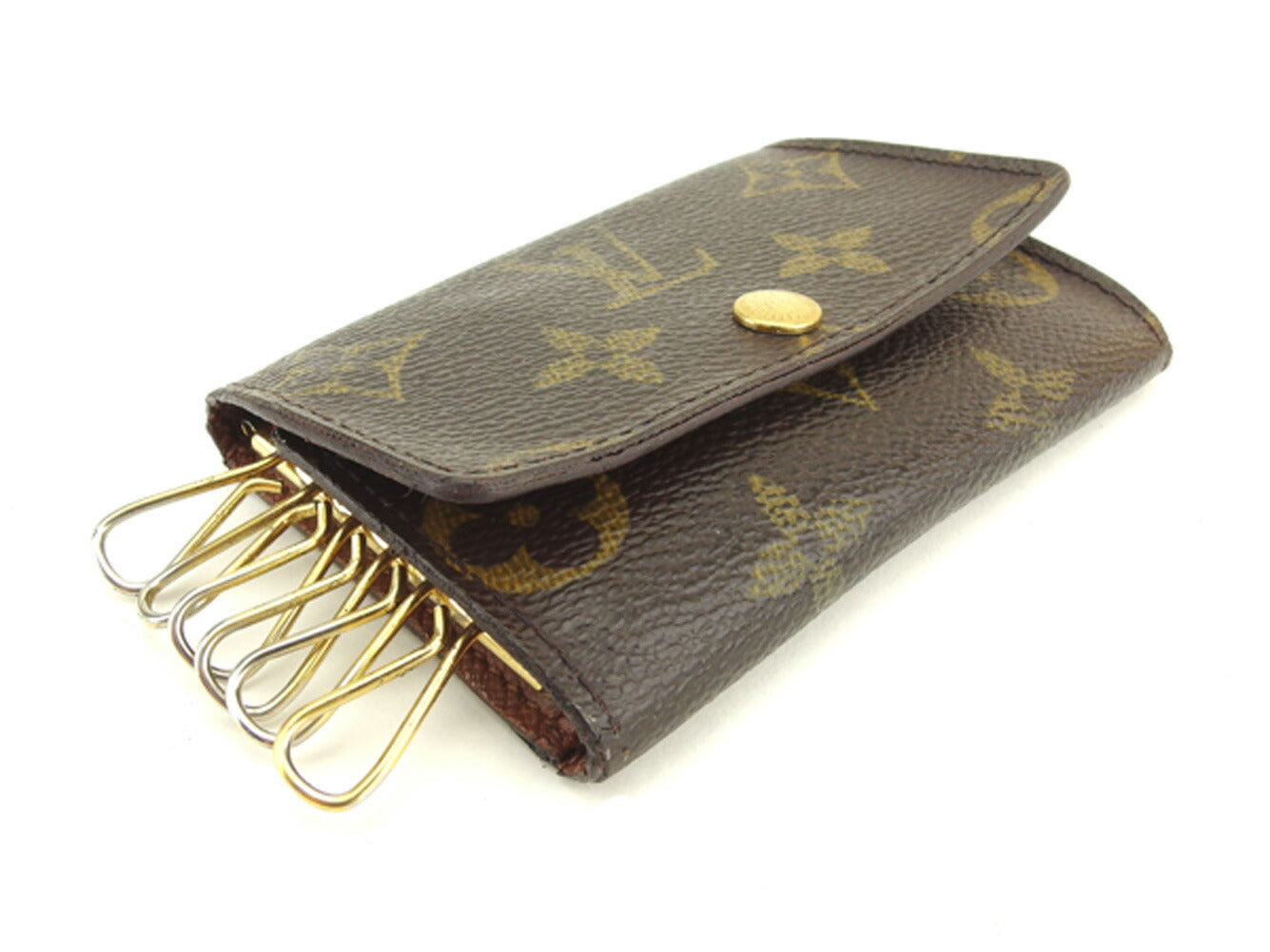 Louis Vuitton Key holder M62630 Multicles6 Brown Beige Gold Key Chain F1366