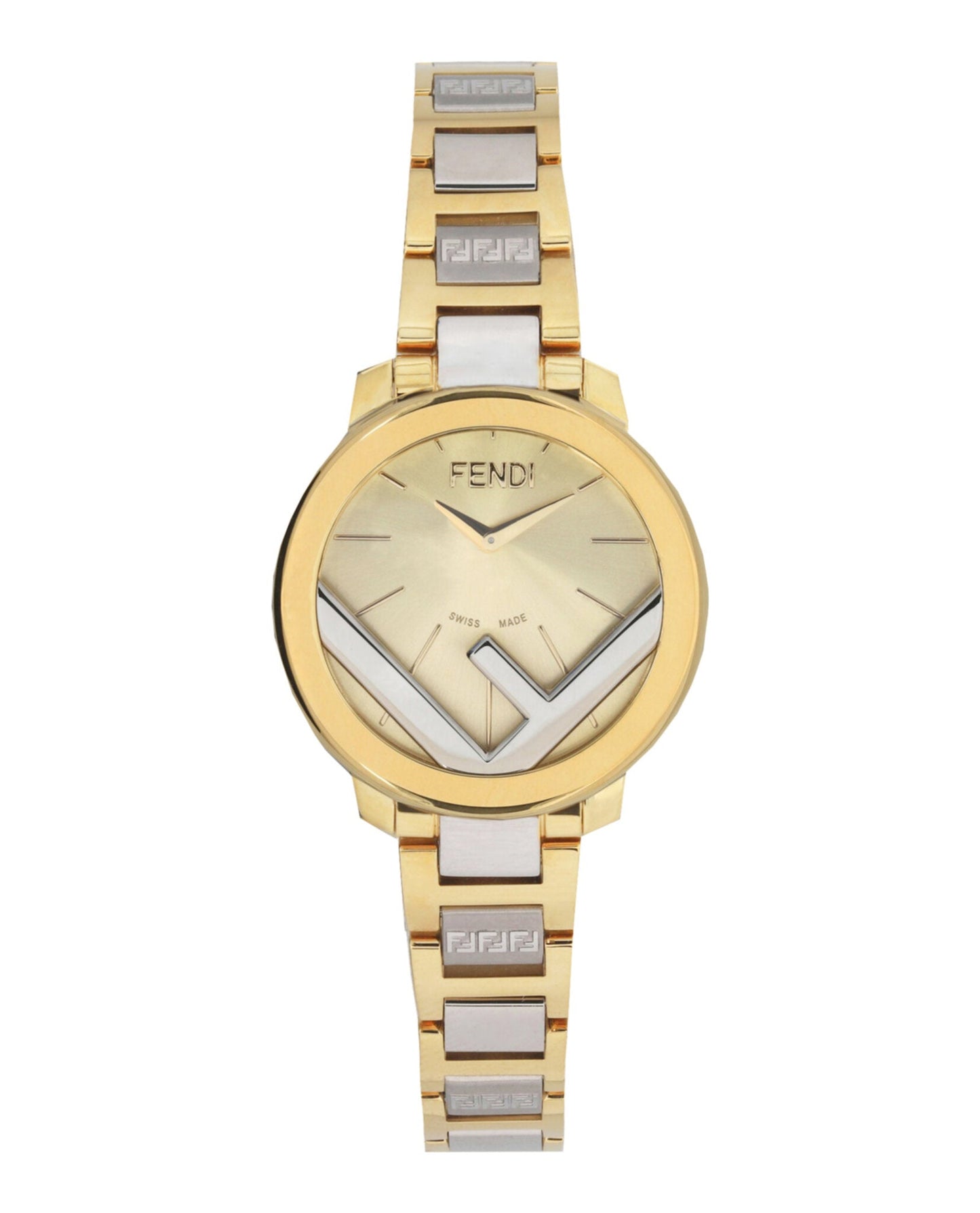 Fendi Jewelry Womens Two Tone 28mm Bracelet Fashion Watch Silver Bracelet Fashion Watch