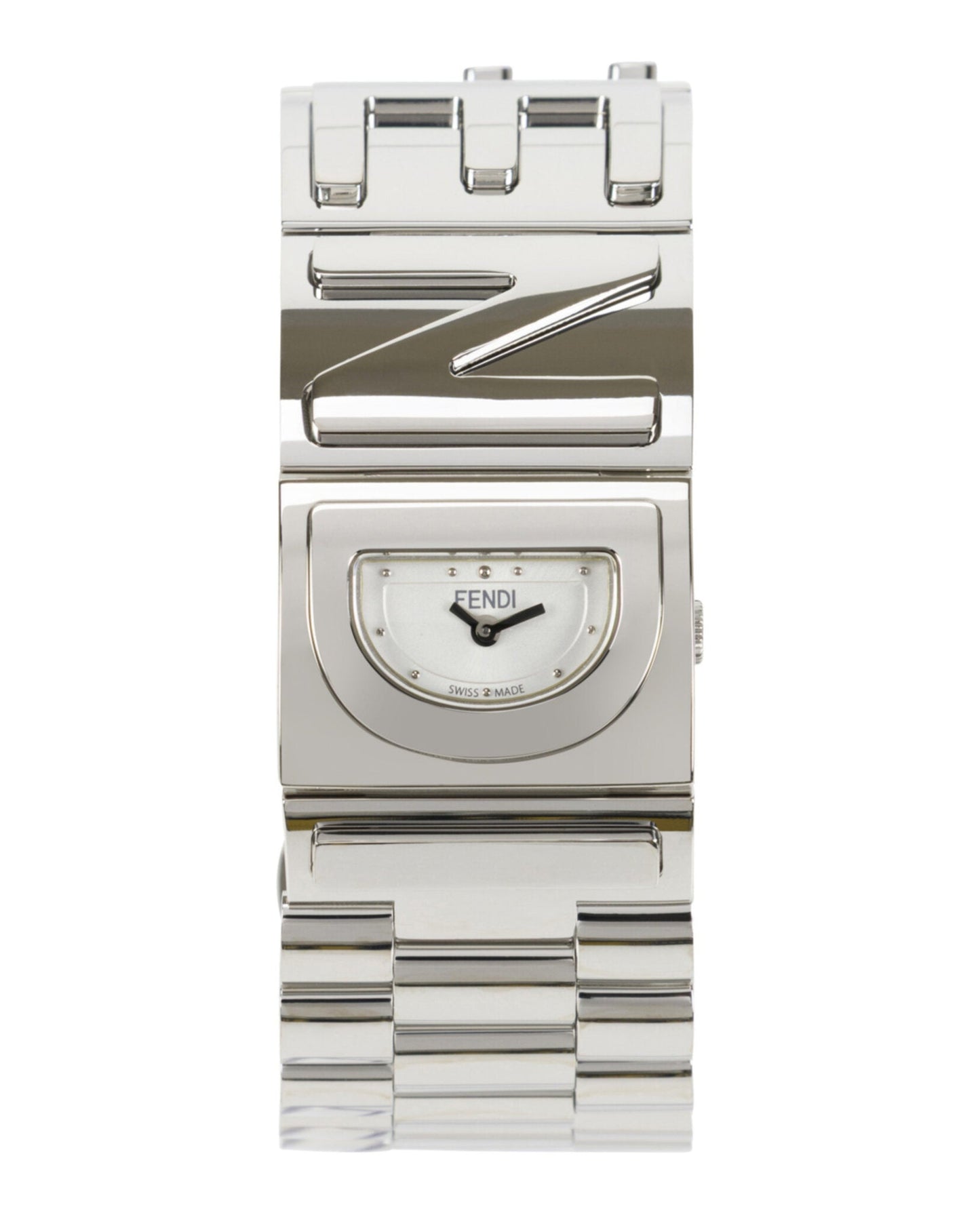 Fendi Jewelry Womens Stainless Steel 22.25mm Bracelet Fashion Watch Silver