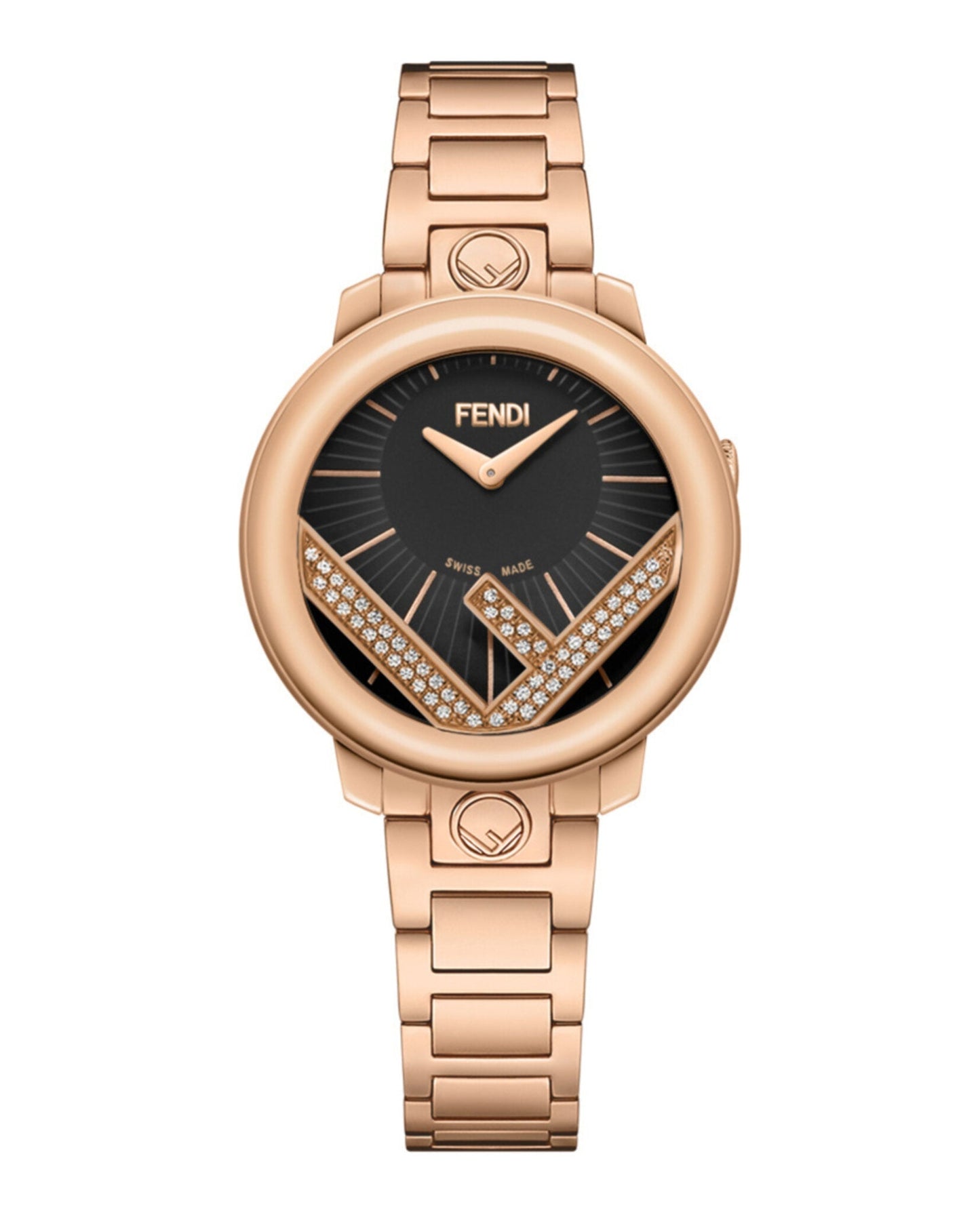 Fendi Jewelry Womens Rose 36mm Bracelet Fashion Watch Gold