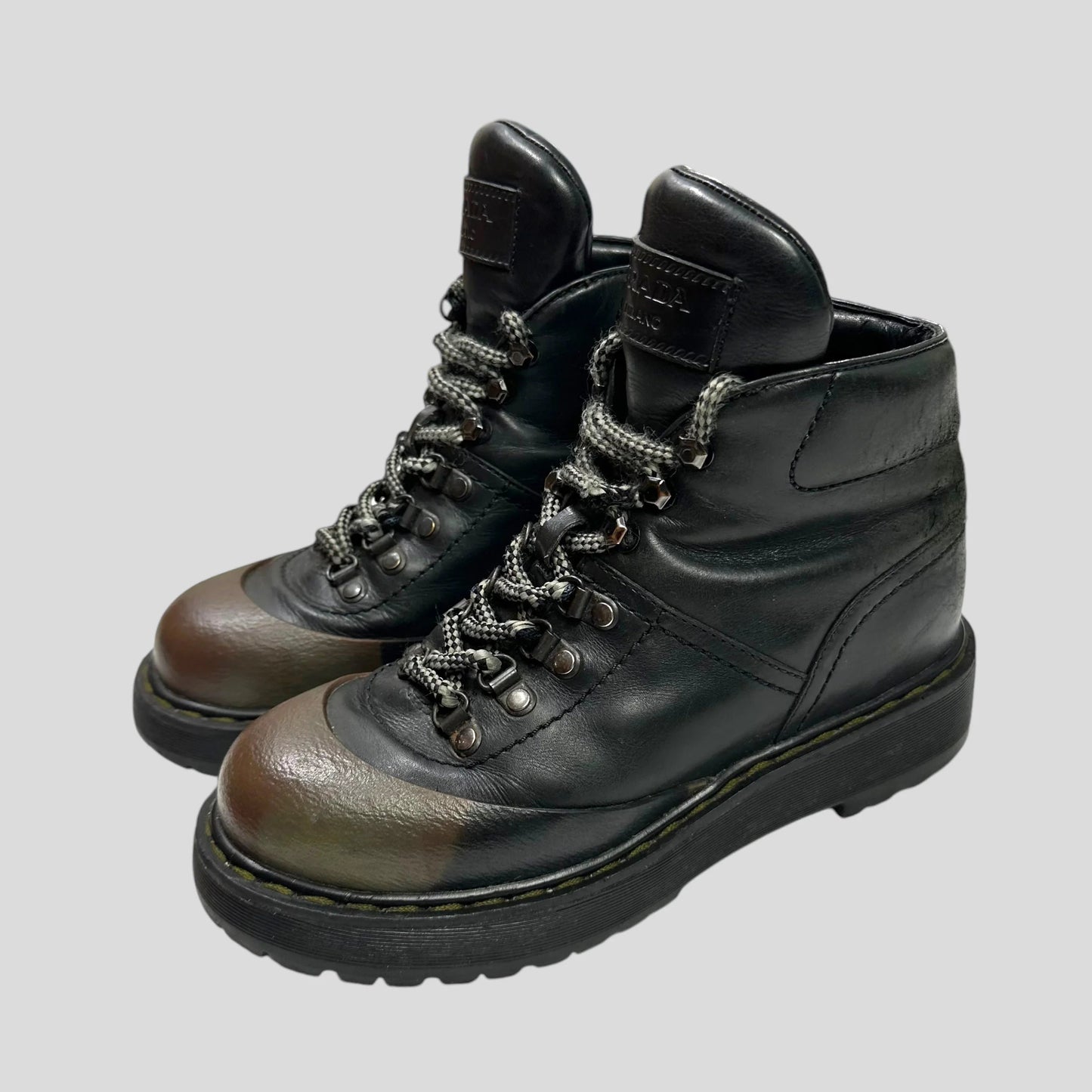 Prada Shoe Milano Combat Boots - UK4.5 5 Leather Shoes