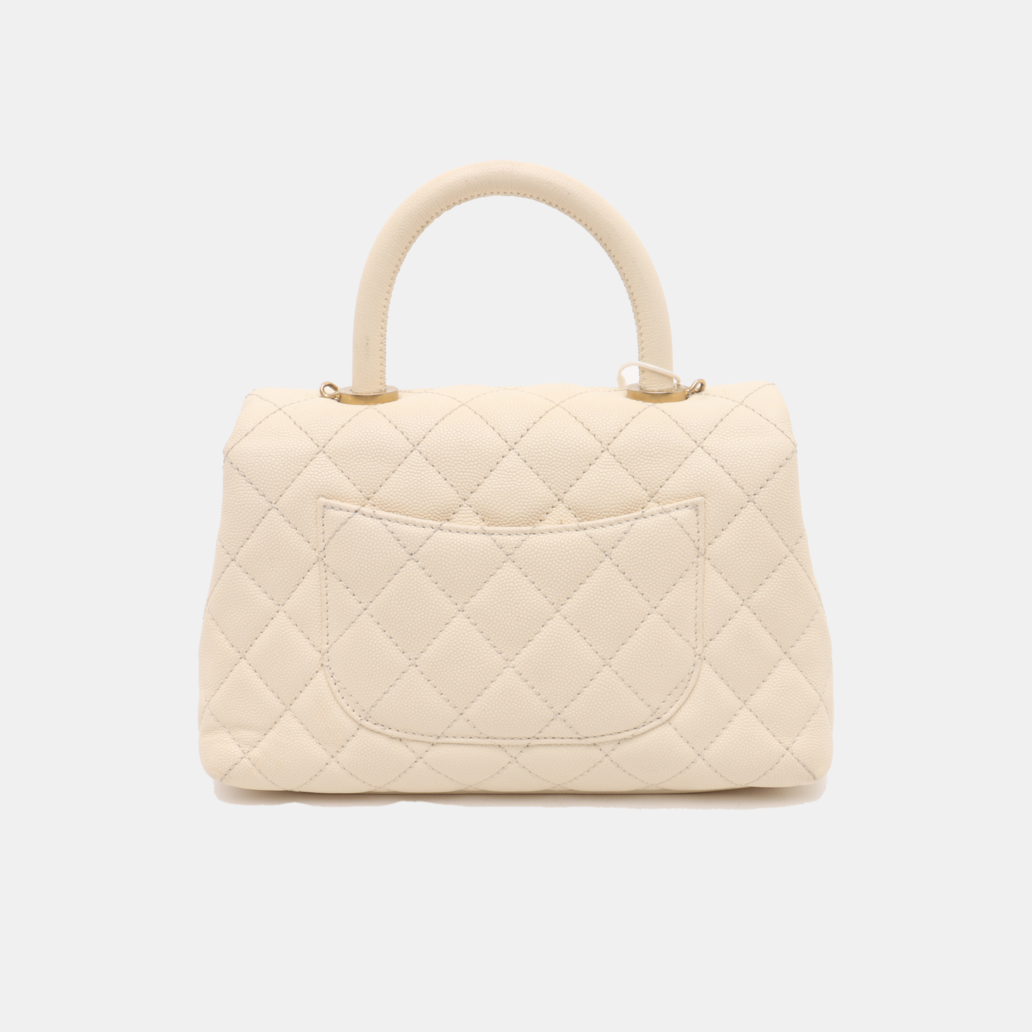 Chanel Coco Handle Caviar Hardware Gold Beige Small Leather Handbag