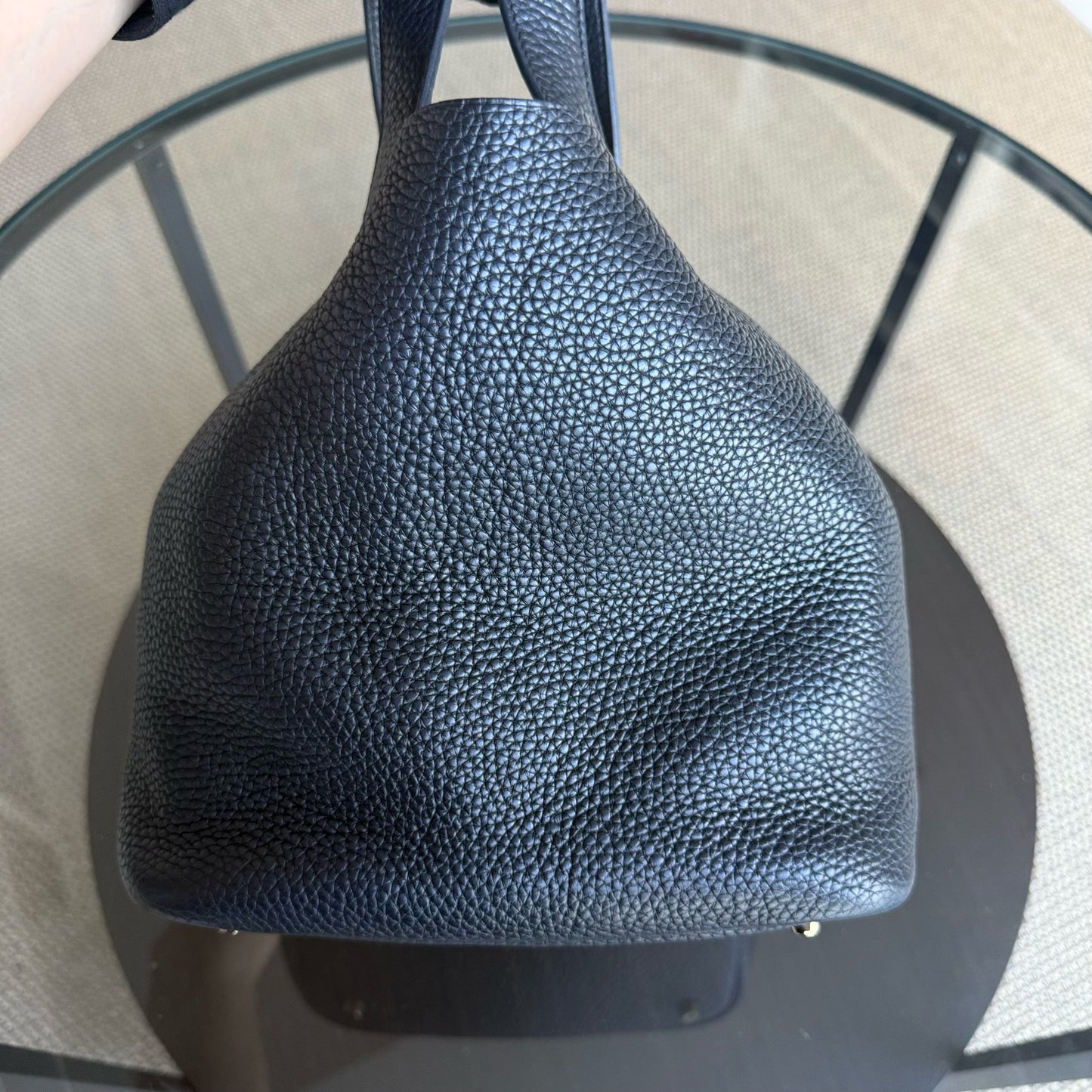 Hermes Picotin Noir Clemence Golden Hardware Handbag Travel Bag
