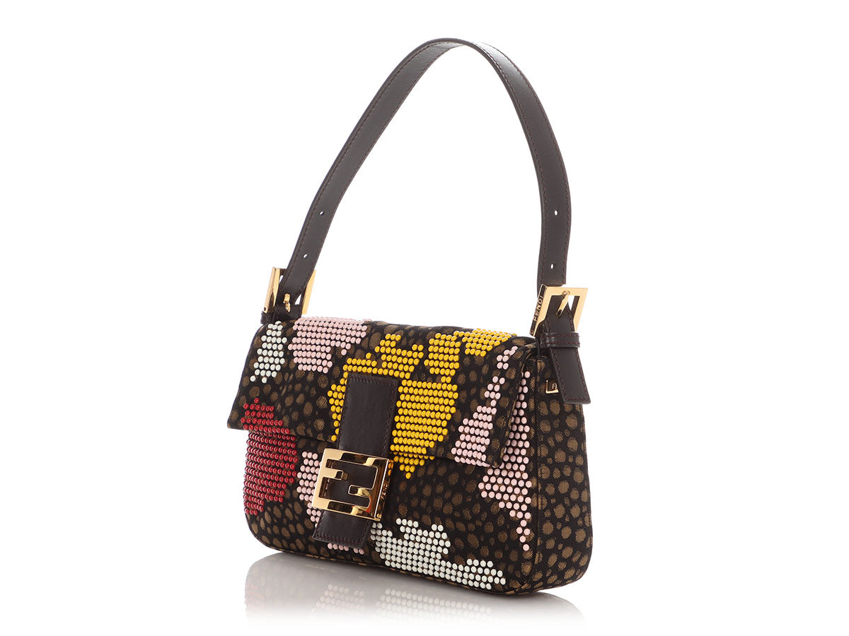 Fendi Dots Baguette Shoulder Bag Multicolor
