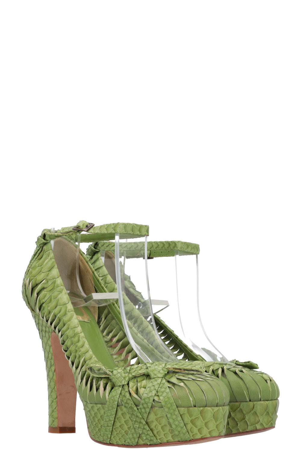Dior Heels Python Green Shoes
