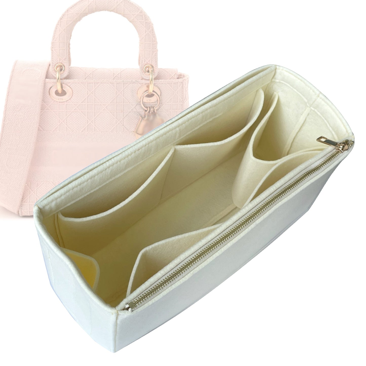 Dior Handbag Organizer for Lady D-Lite Bag, Bag Insert Medium Zip