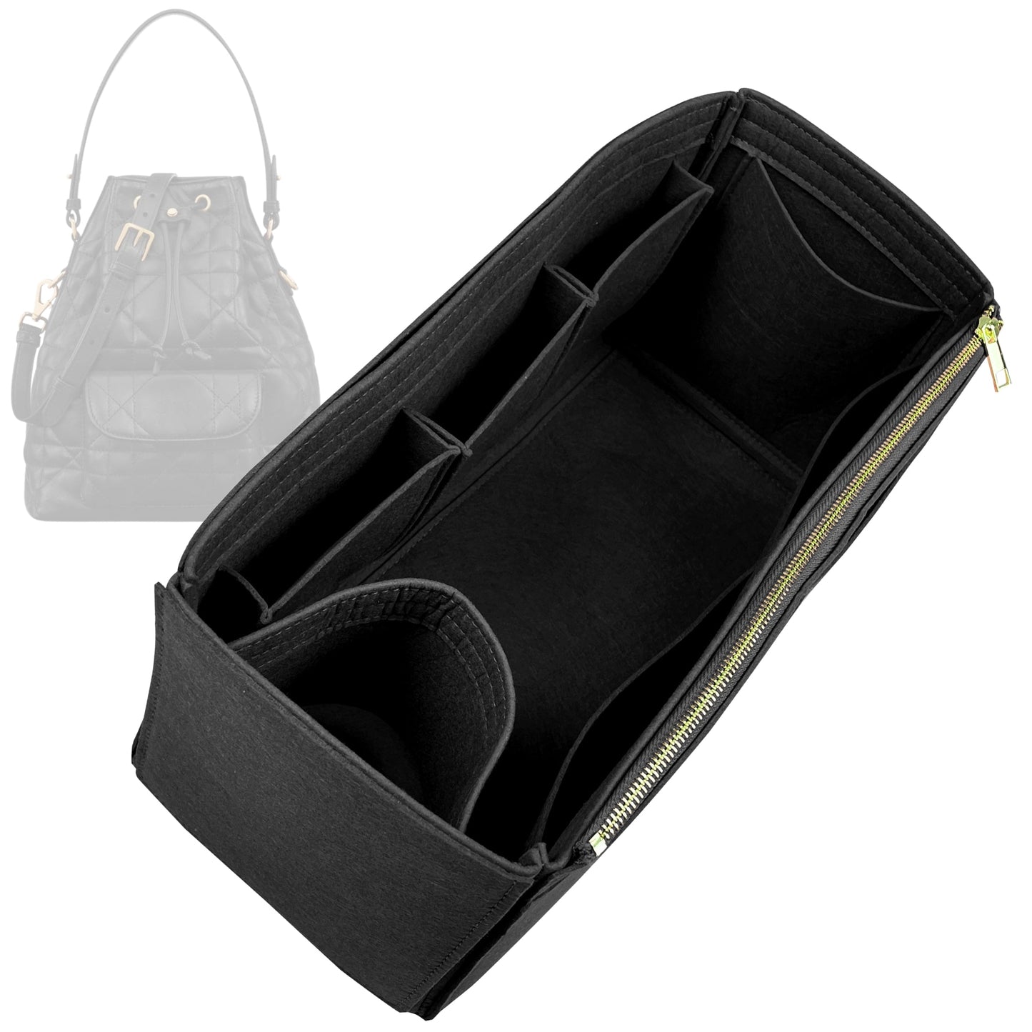 Dior Bag Organizer for Caro , Bag Insert Felt, Mini Bucket Bucket Bag