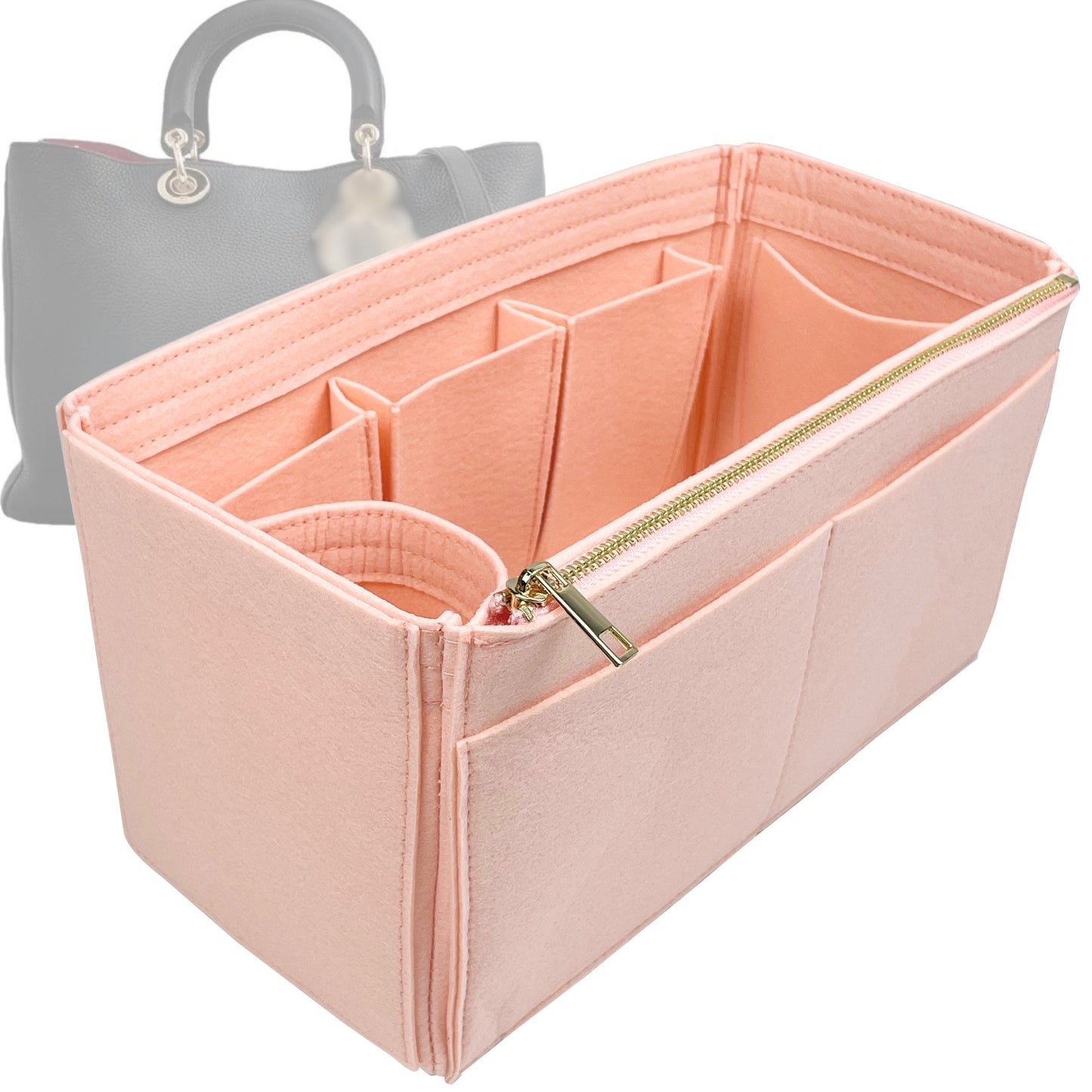 Dior Handbag Organizer for issimo Bag, Bag Insert Felt, Large Wide Open Pockets