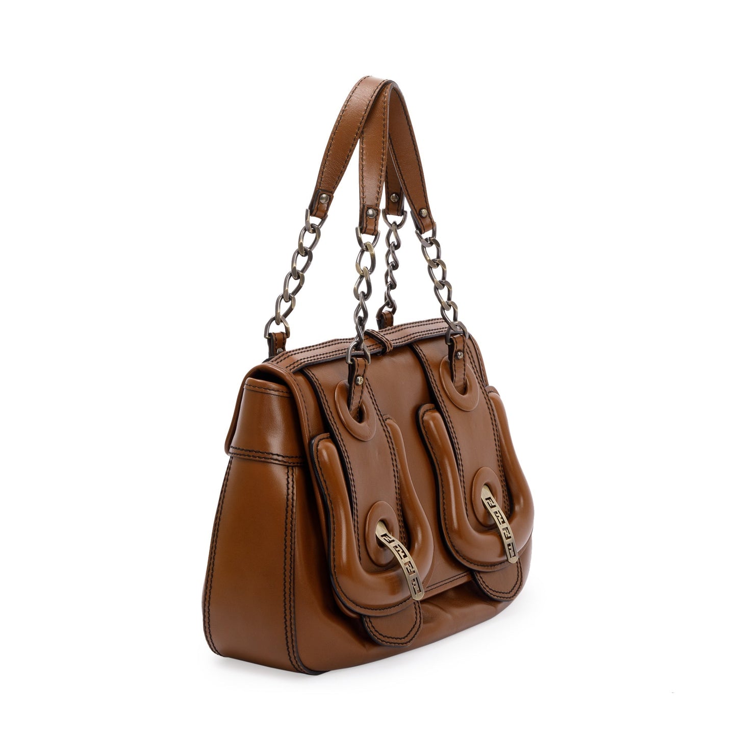 Fendi Fendi Brown Leather B Bag 43562 Travel Bag