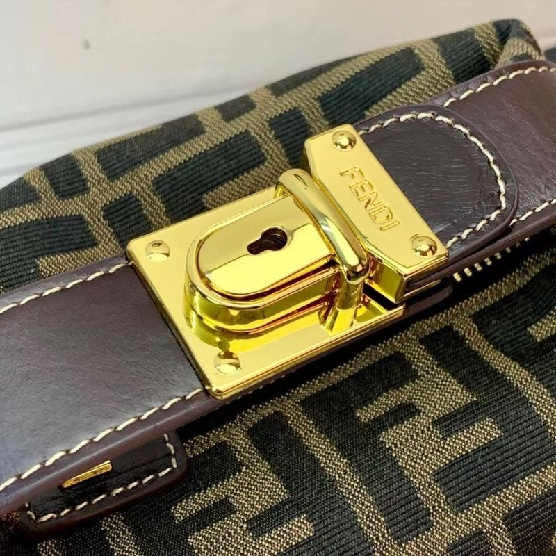 Fendi Lunch Box Bag Brown Travel Bag
