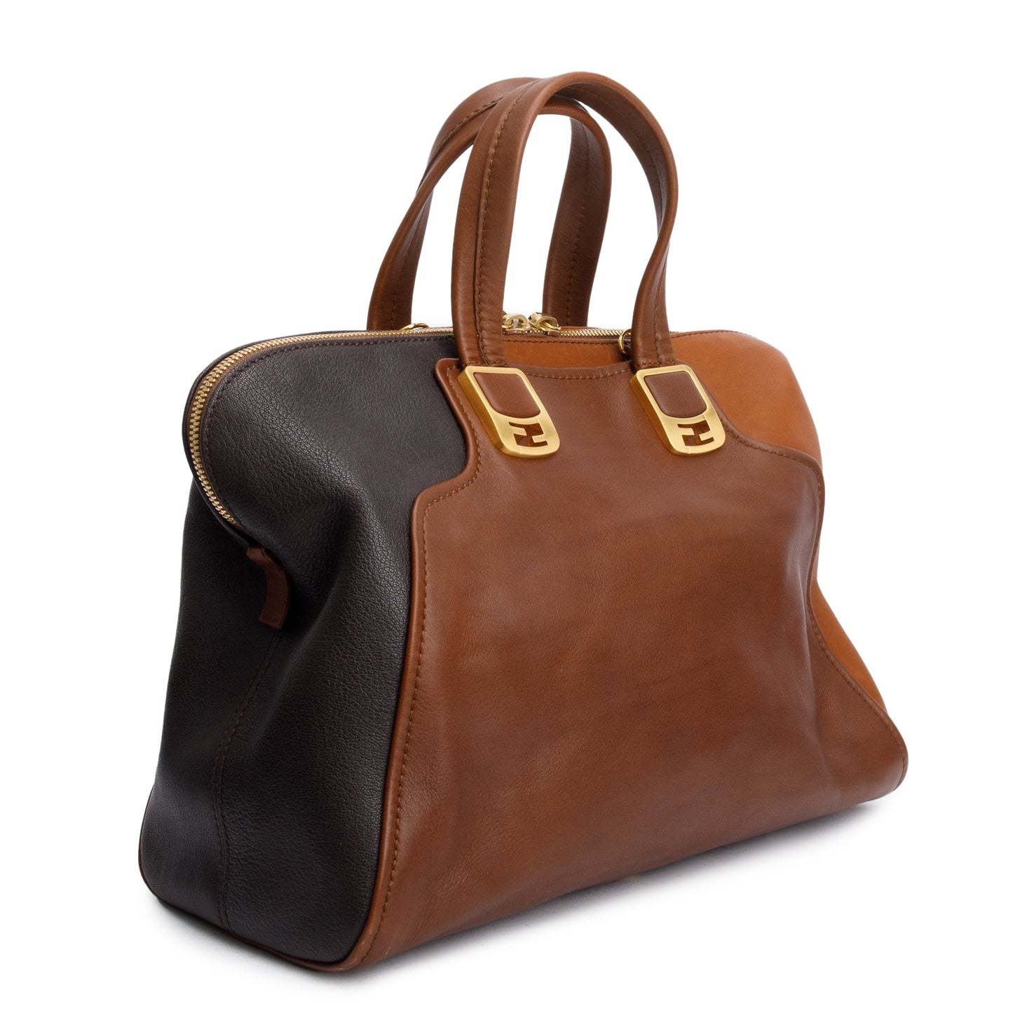 Fendi Calfskin Mediu Chameleon Tote Leather Black Tote Bag