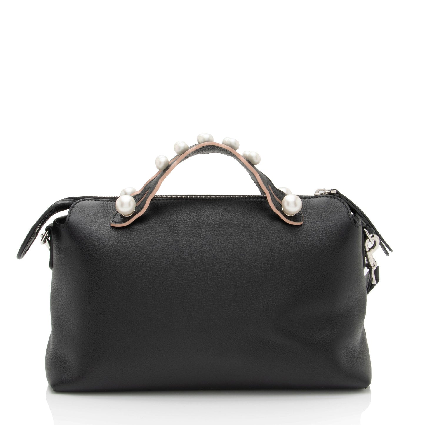 Fendi Calfskin Faux Pearl Embellished By The Way Satchel Medium Satchel Bag