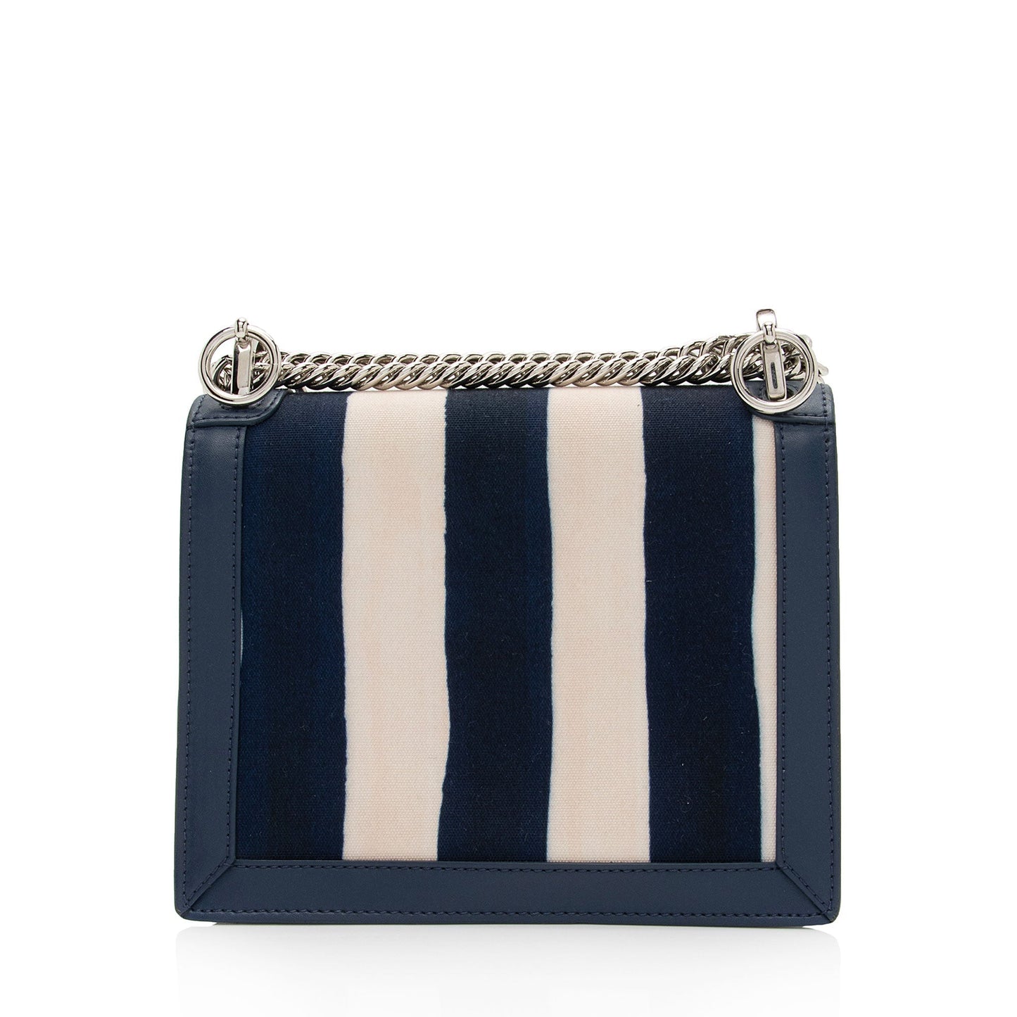 Fendi Calfskin Striped Kan Shoulder Bag Shf Yqidt1 Canvas Small