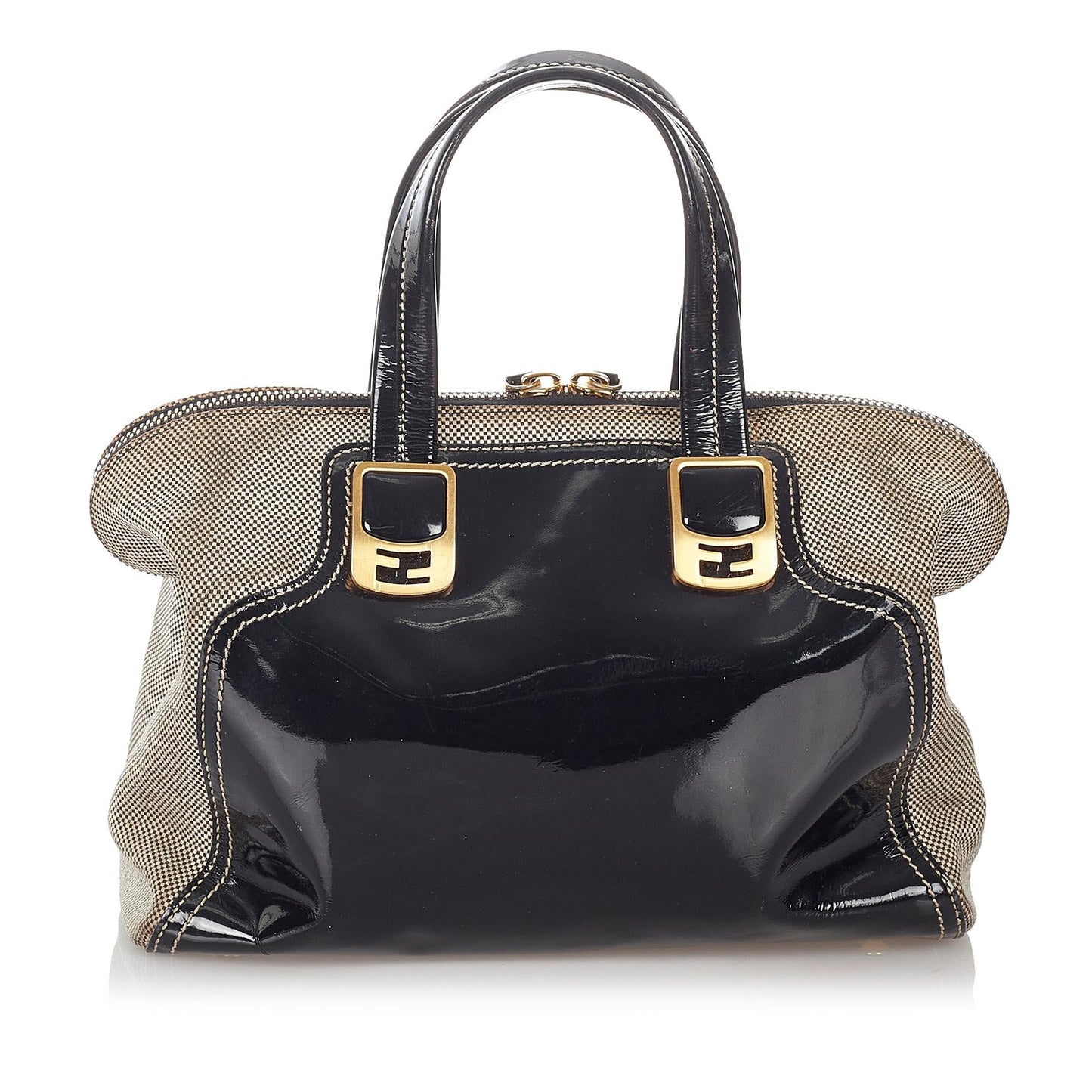Fendi Chameleon Satchel Shg Leather Patent Satchel Bag