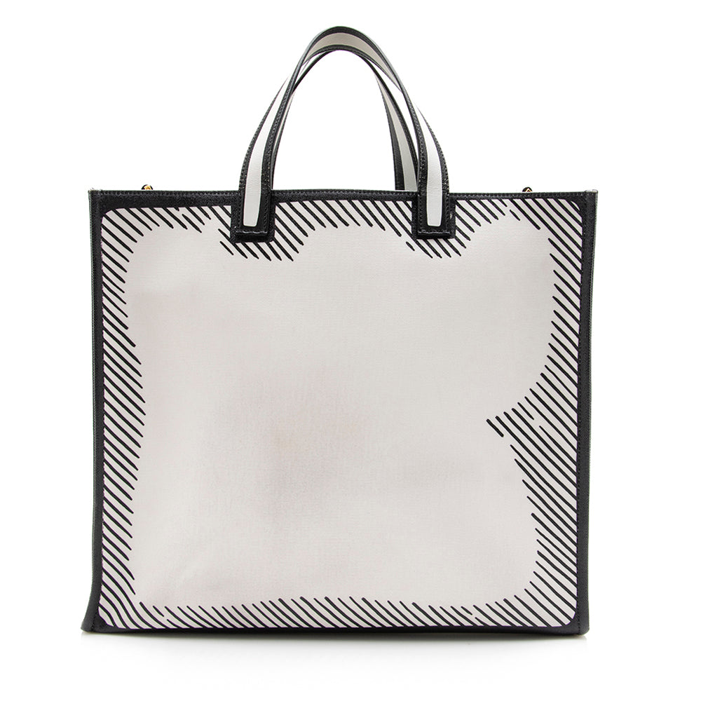 Fendi Coated Vetrifi Shopping Tote Shf Canvas Small Tote Bag