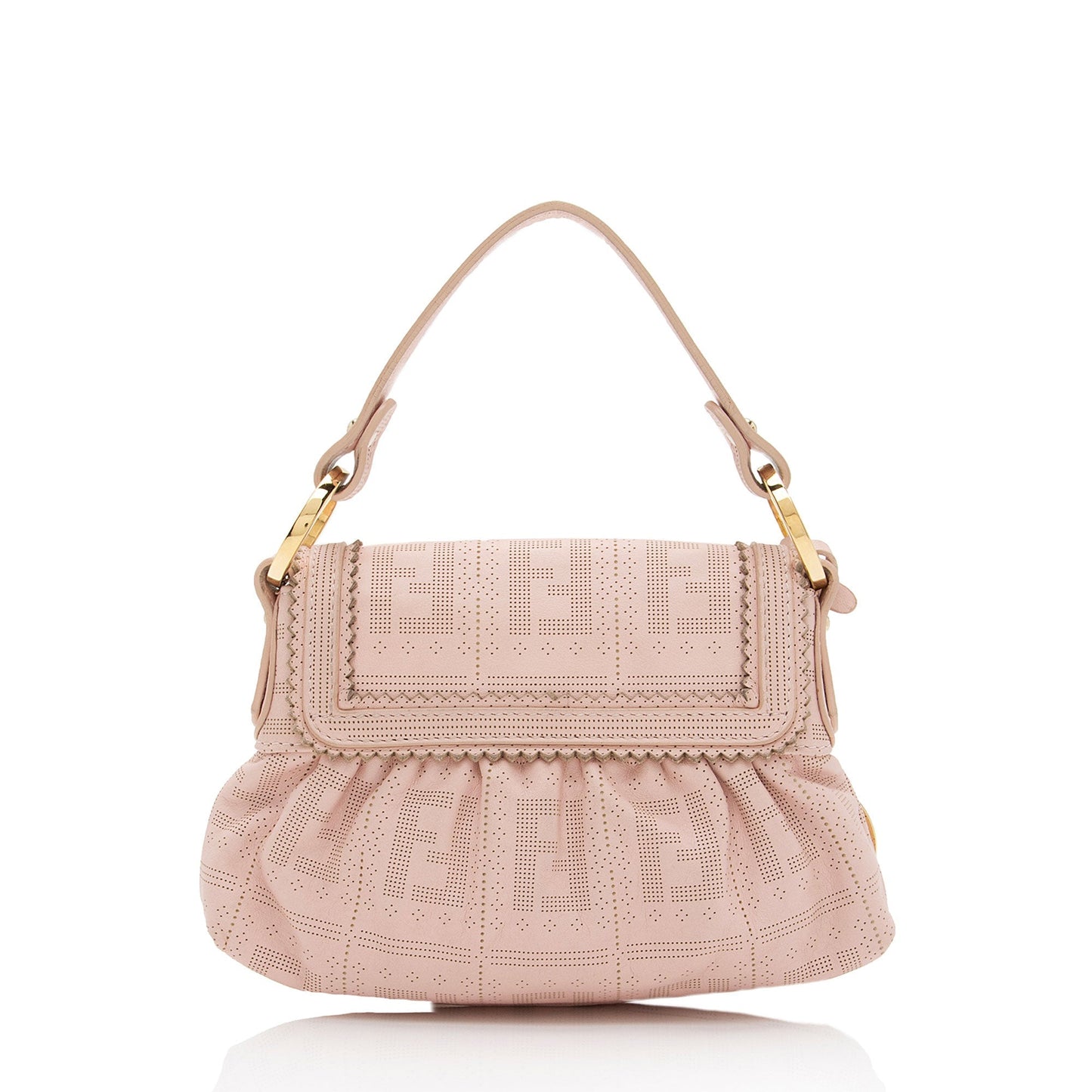 Fendi Ff Perforated Chef Bag Shf Otjscu Leather Mini Flap Clutch Bag