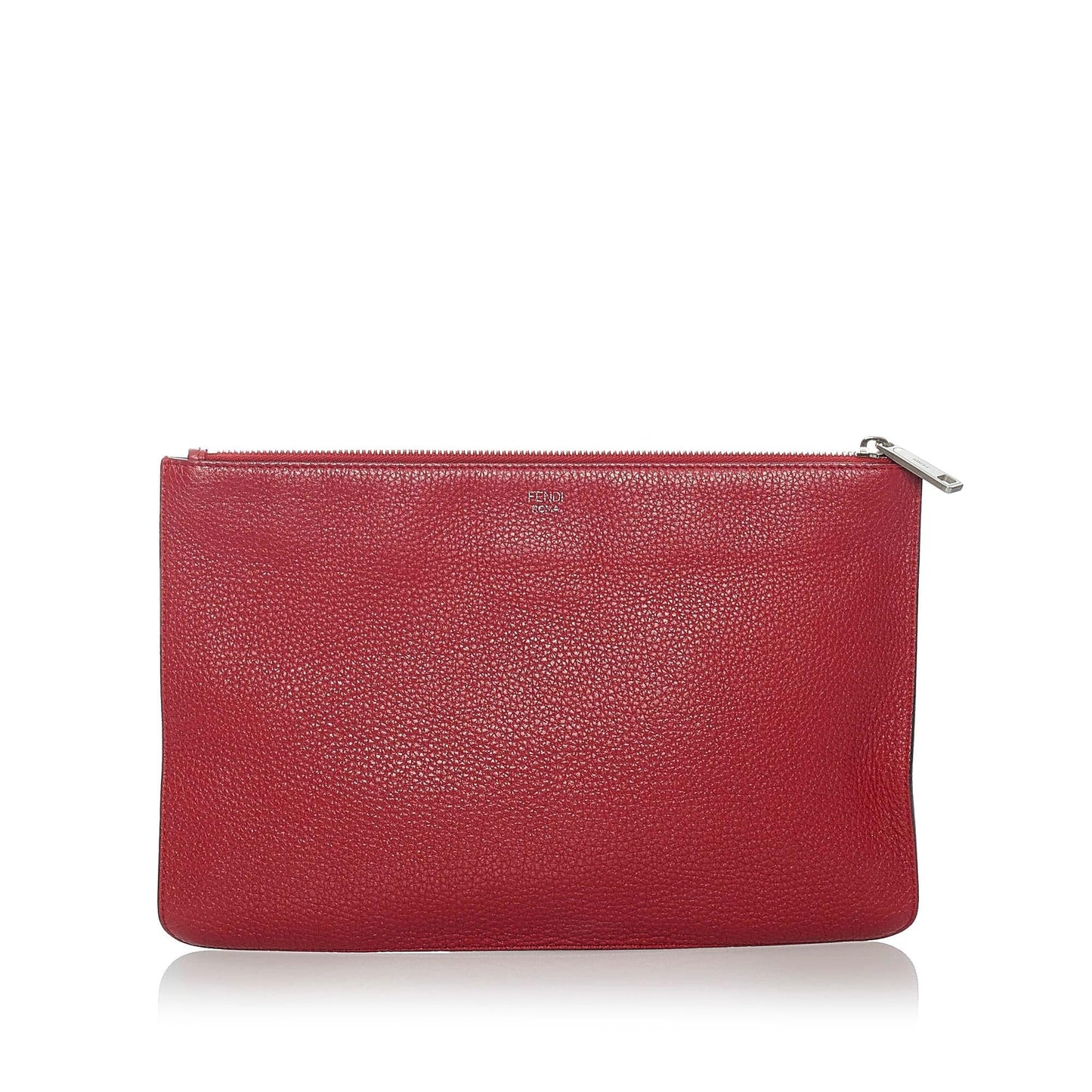 Fendi Face Clutch Bag Shg Leather