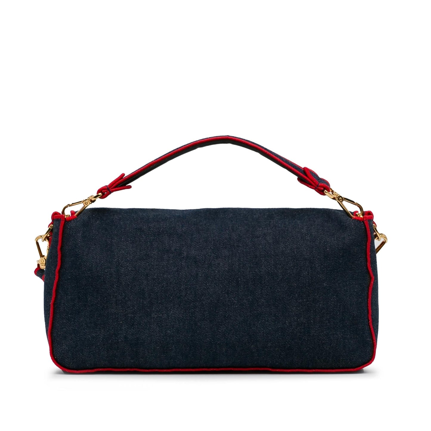 Fendi Baguette Satchel Shg 0Ishmw Denim Large Satchel Bag