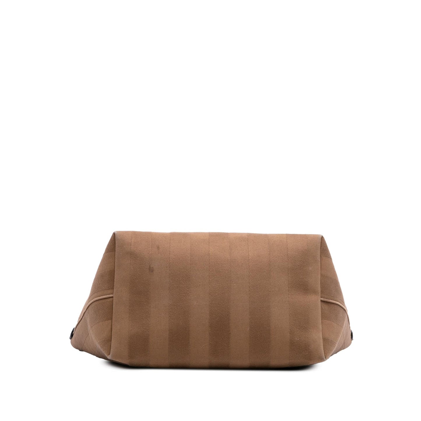 Fendi Zucca Striped Reversible Roll Tote Canvas Large Tote Bag