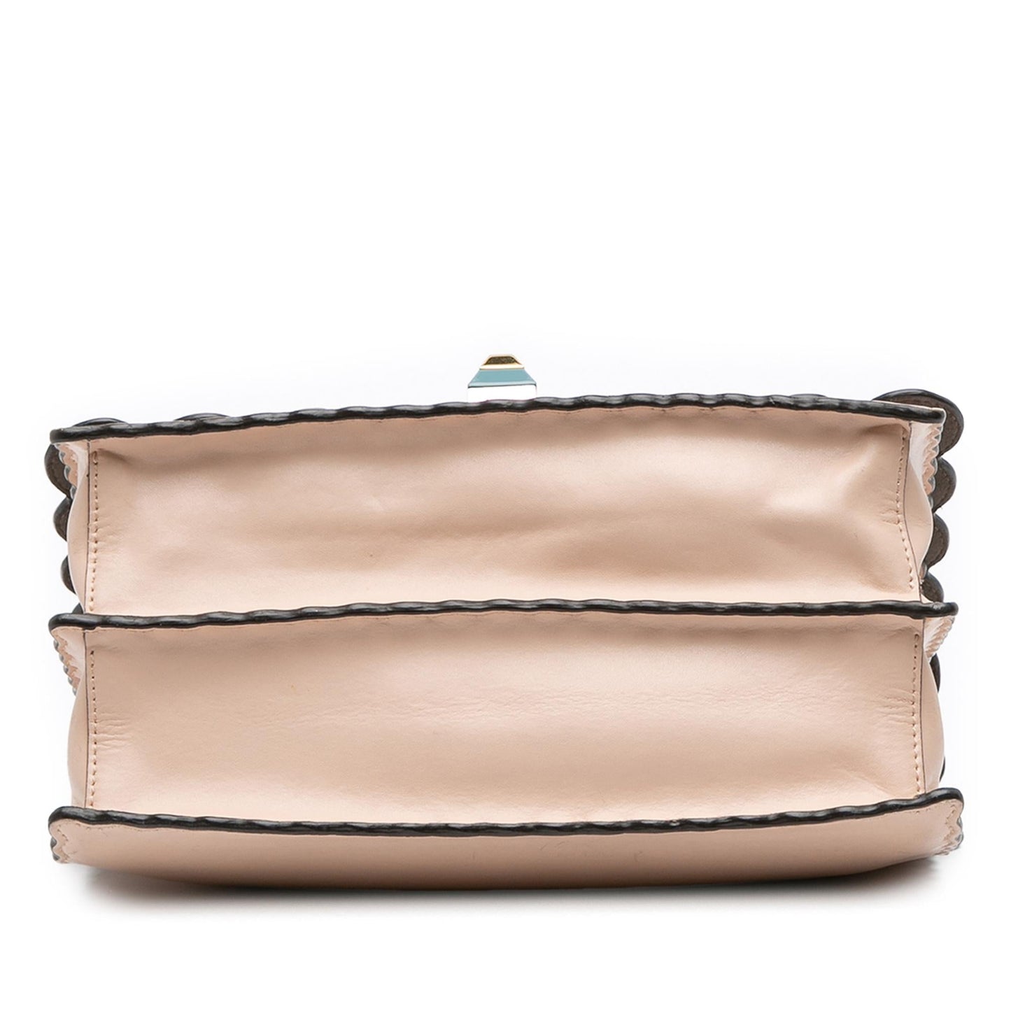 Fendi Scalloped Kan Satchel Leather Medium Satchel Bag