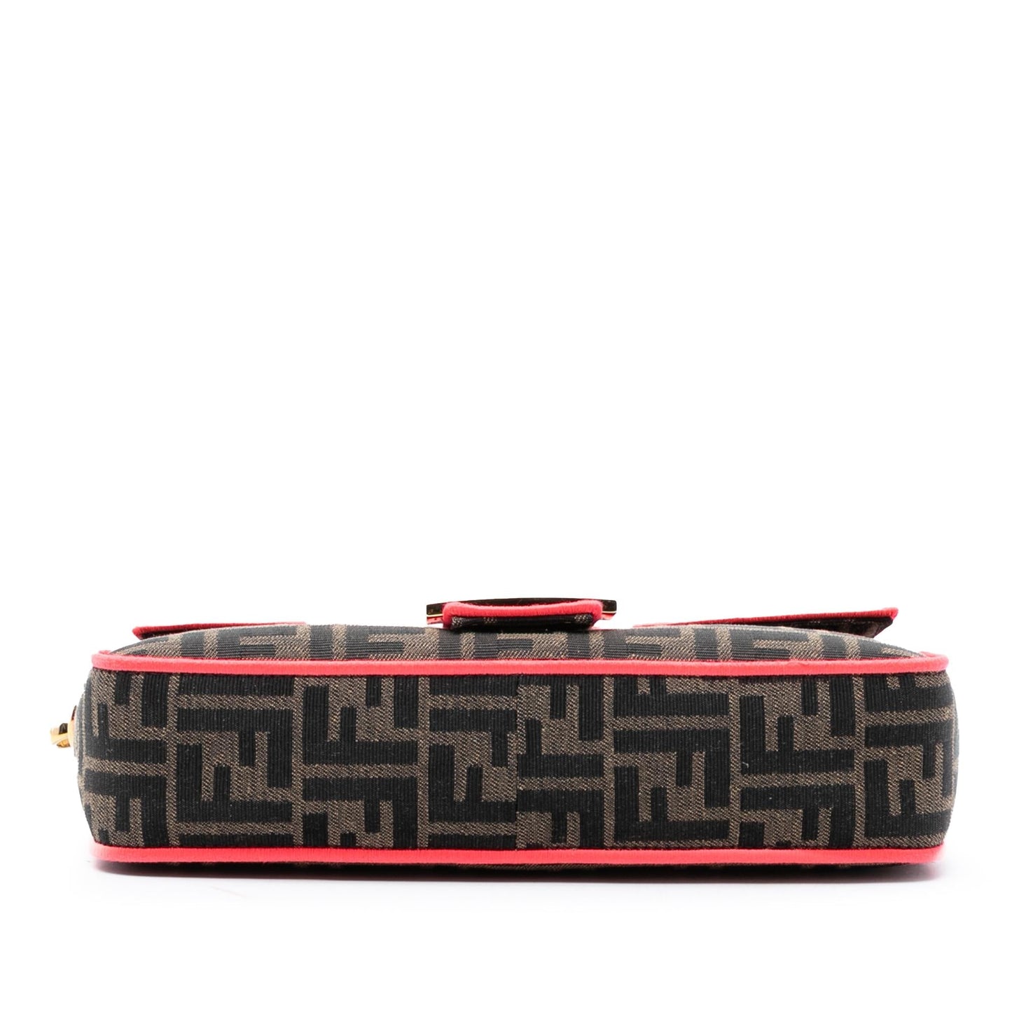 Fendi Zucca Fluo Trim Baguette Satchel Canvas Medium Satchel Bag