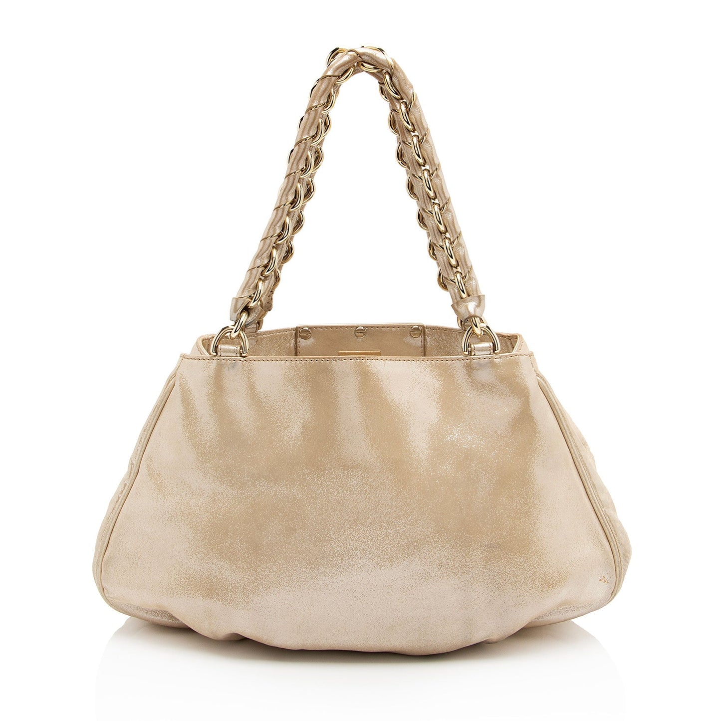 Fendi Metallic Mia Tote Shf A0Flcj Leather Small Tote Bag