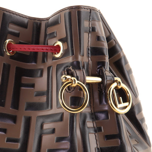 Fendi Mon Tresor Bag Zucca Leather Small Embossed Bucket Bag