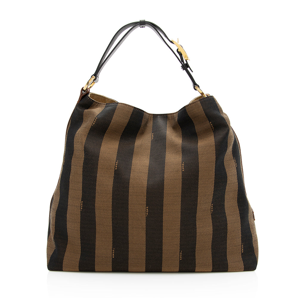 Fendi Pequin Hobo Shf Canvas Shoulder Bag