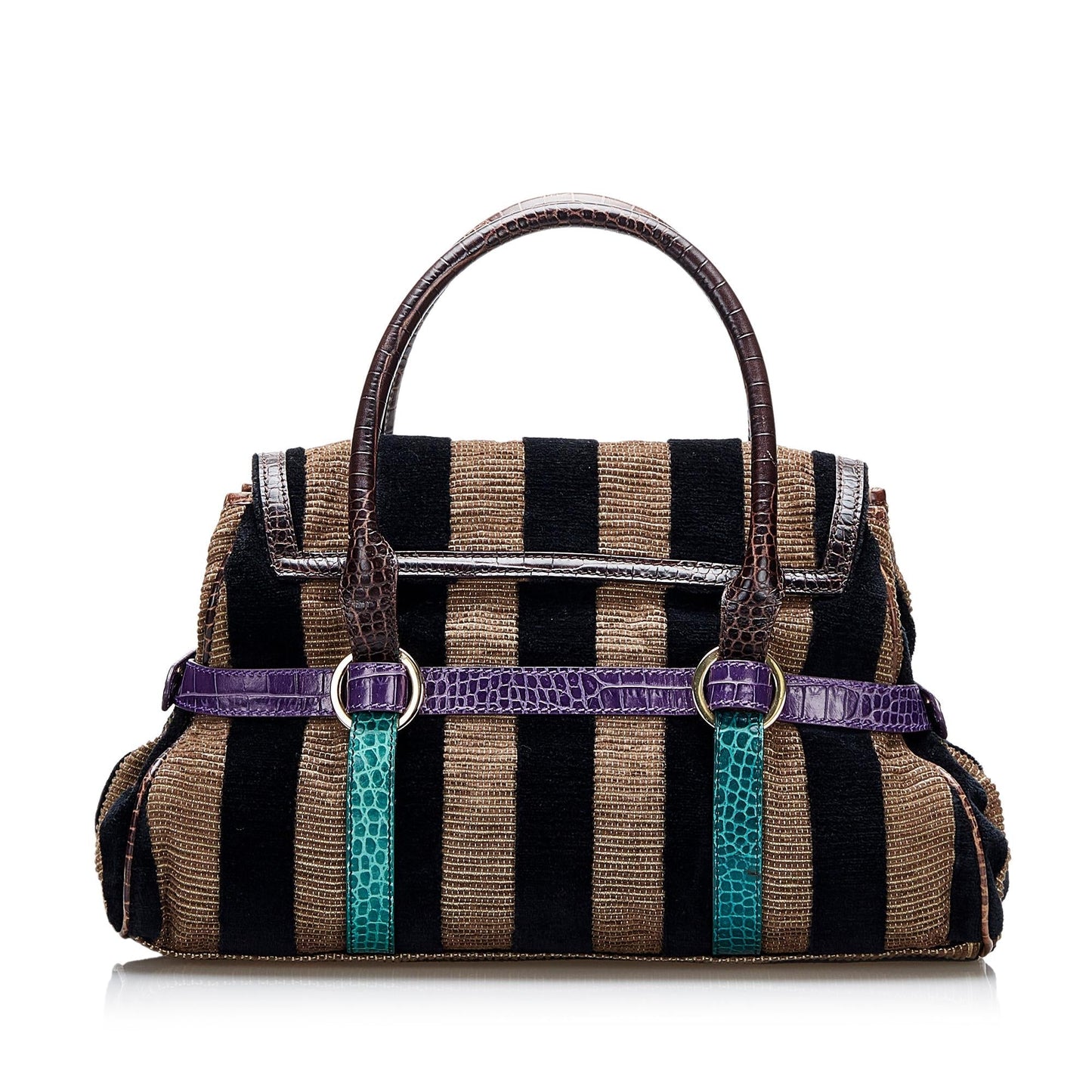 Fendi Pequin Handbag Shg Utqane Satchel Bag