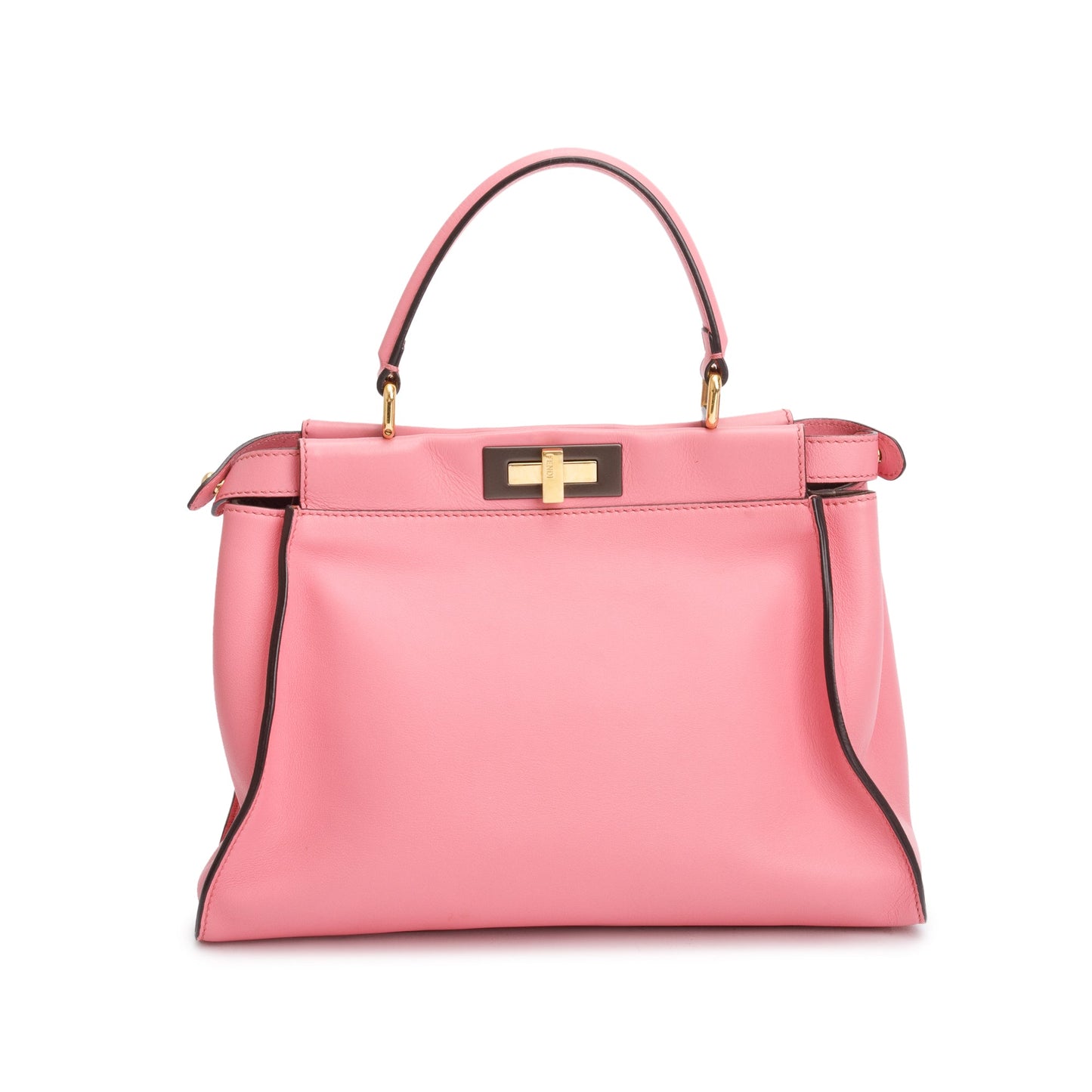 Fendi Calfskin Peekaboo Bag Leather Pink Travel Bag
