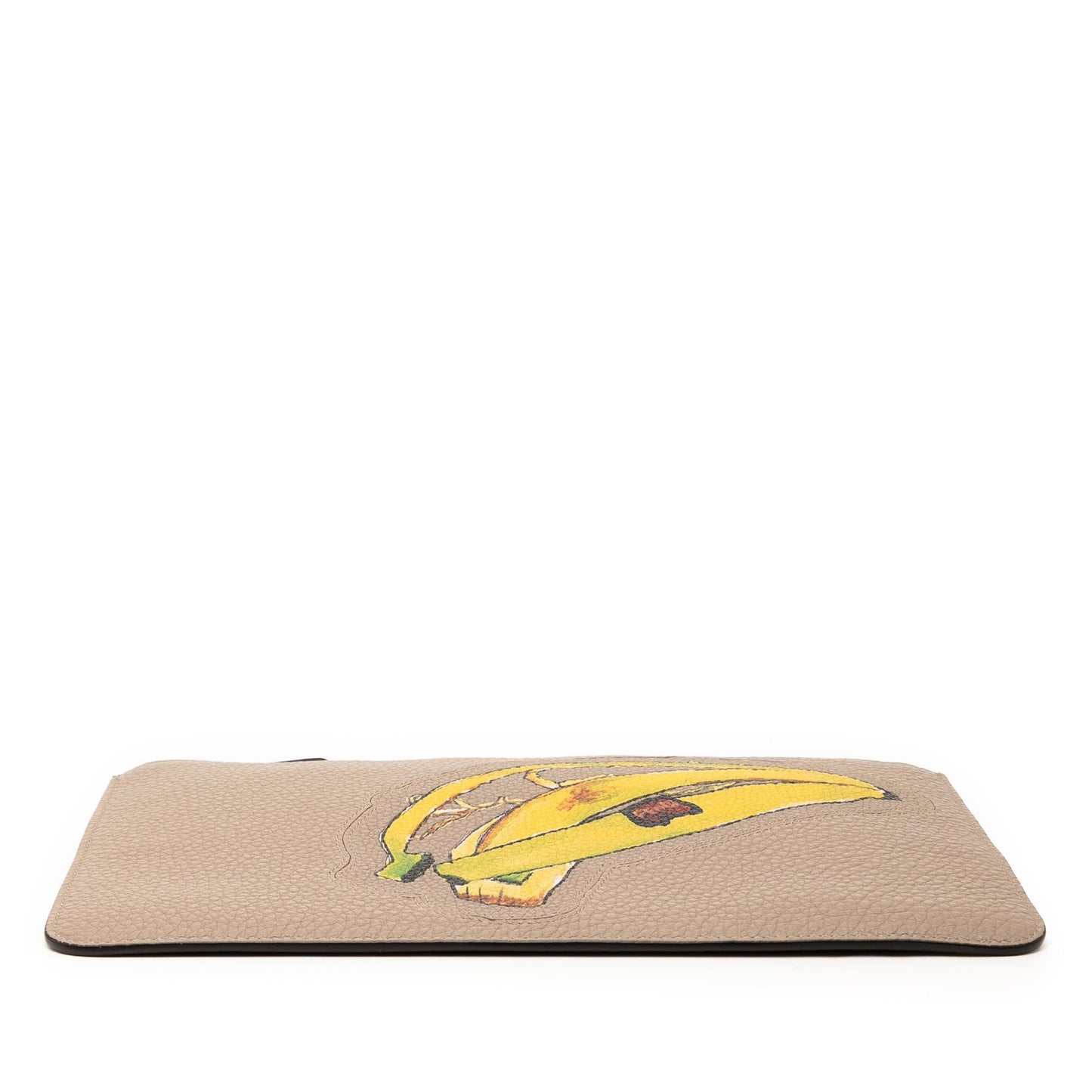 Fendi Sue Tilley Banana Clutch Leather Zip Clutch Bag