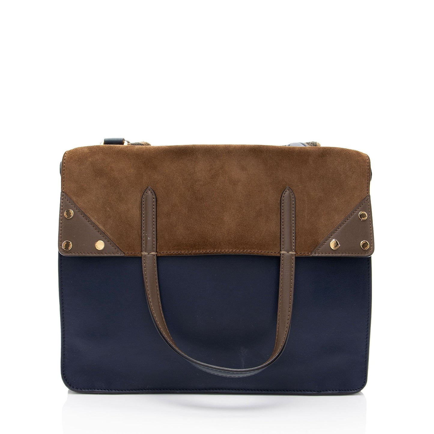 Fendi Calfskin Grace Flip Tote Suede Tote Bag