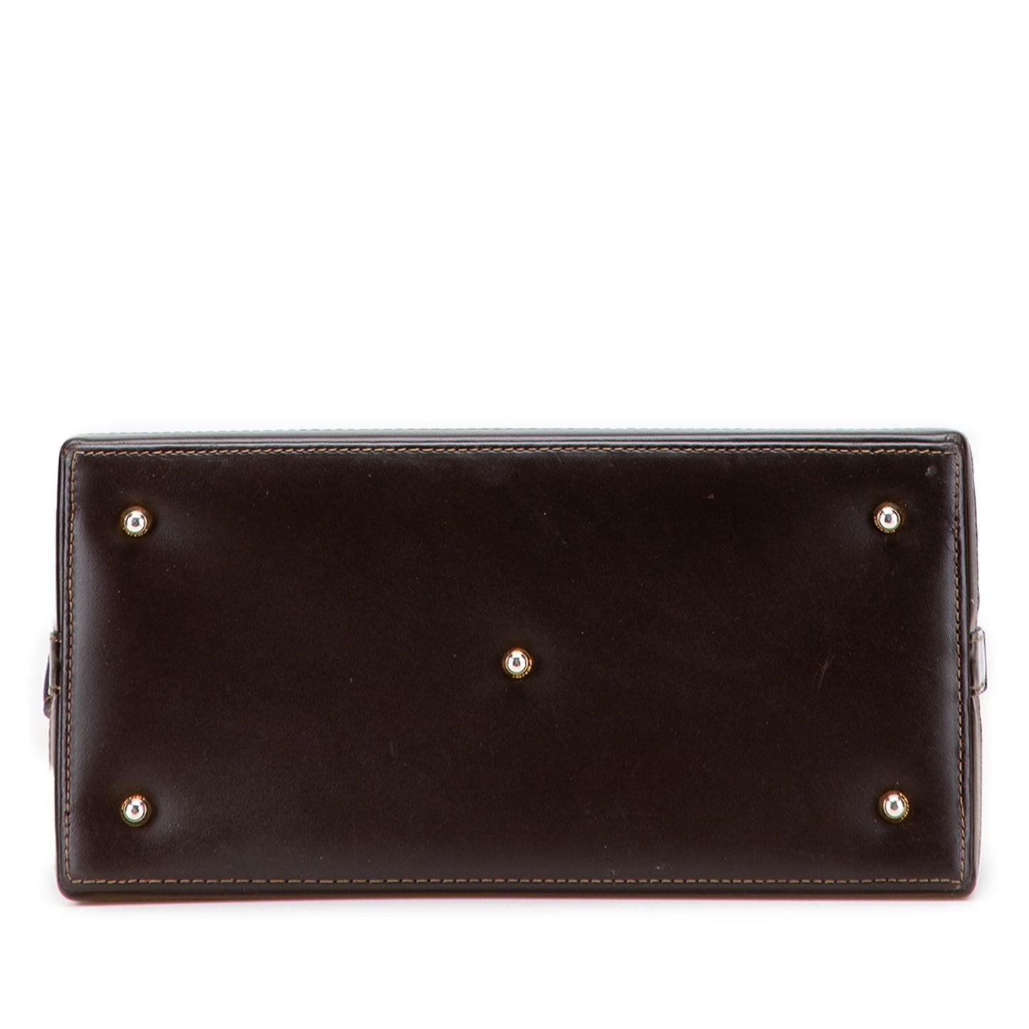 Fendi Zucca Push Lock Box Handbag Canvas Satchel Bag