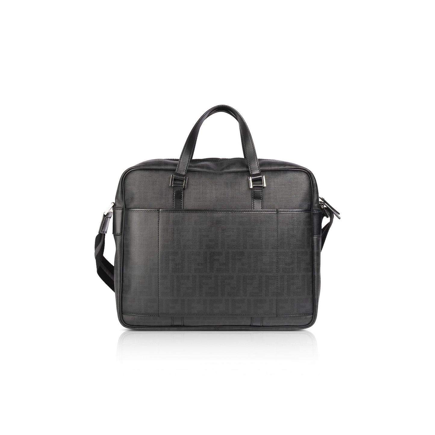 Fendi Zucca Coated Briefcase Travel Bag Canvas