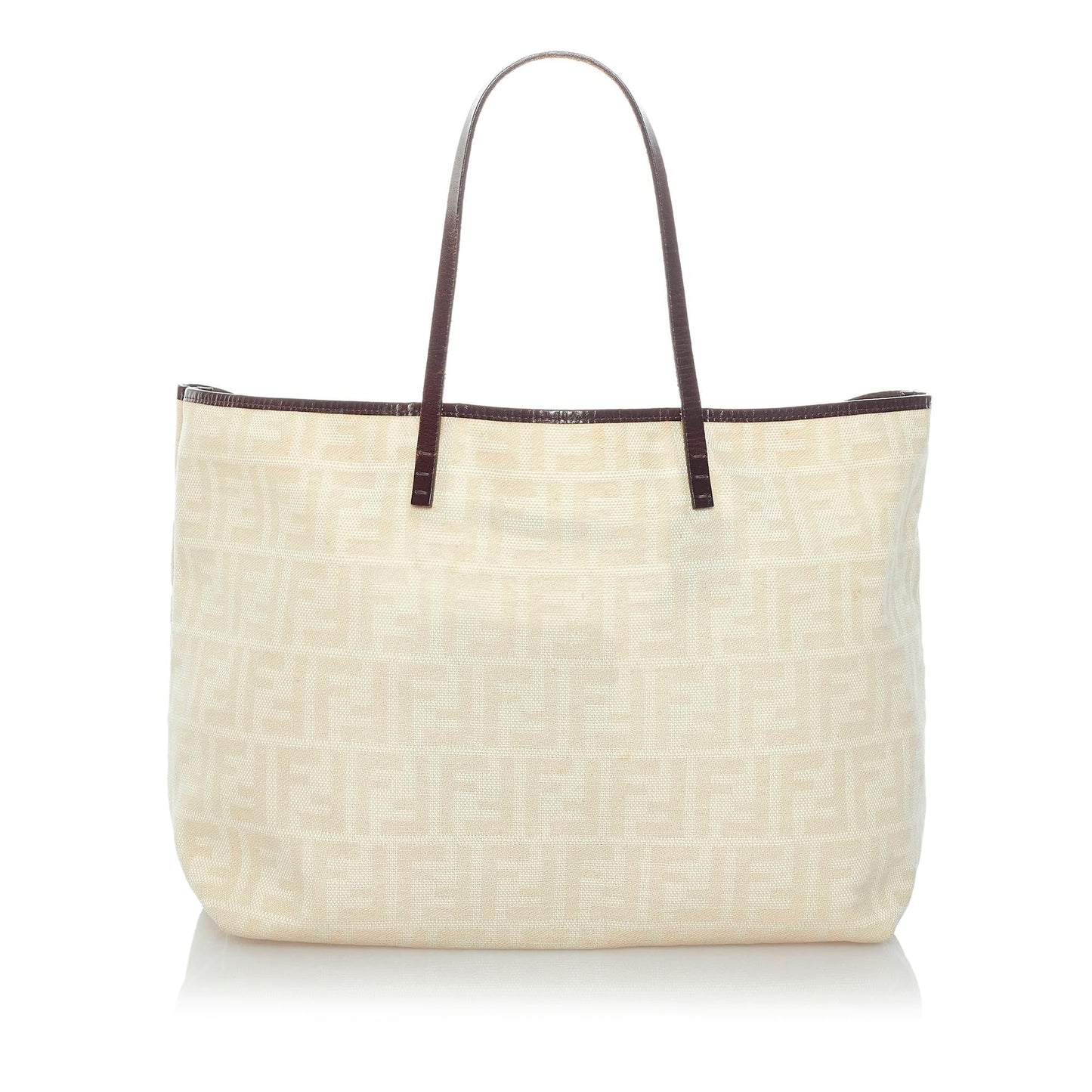 Fendi Zucca Roll Coated Tote Bag Shg Canvas